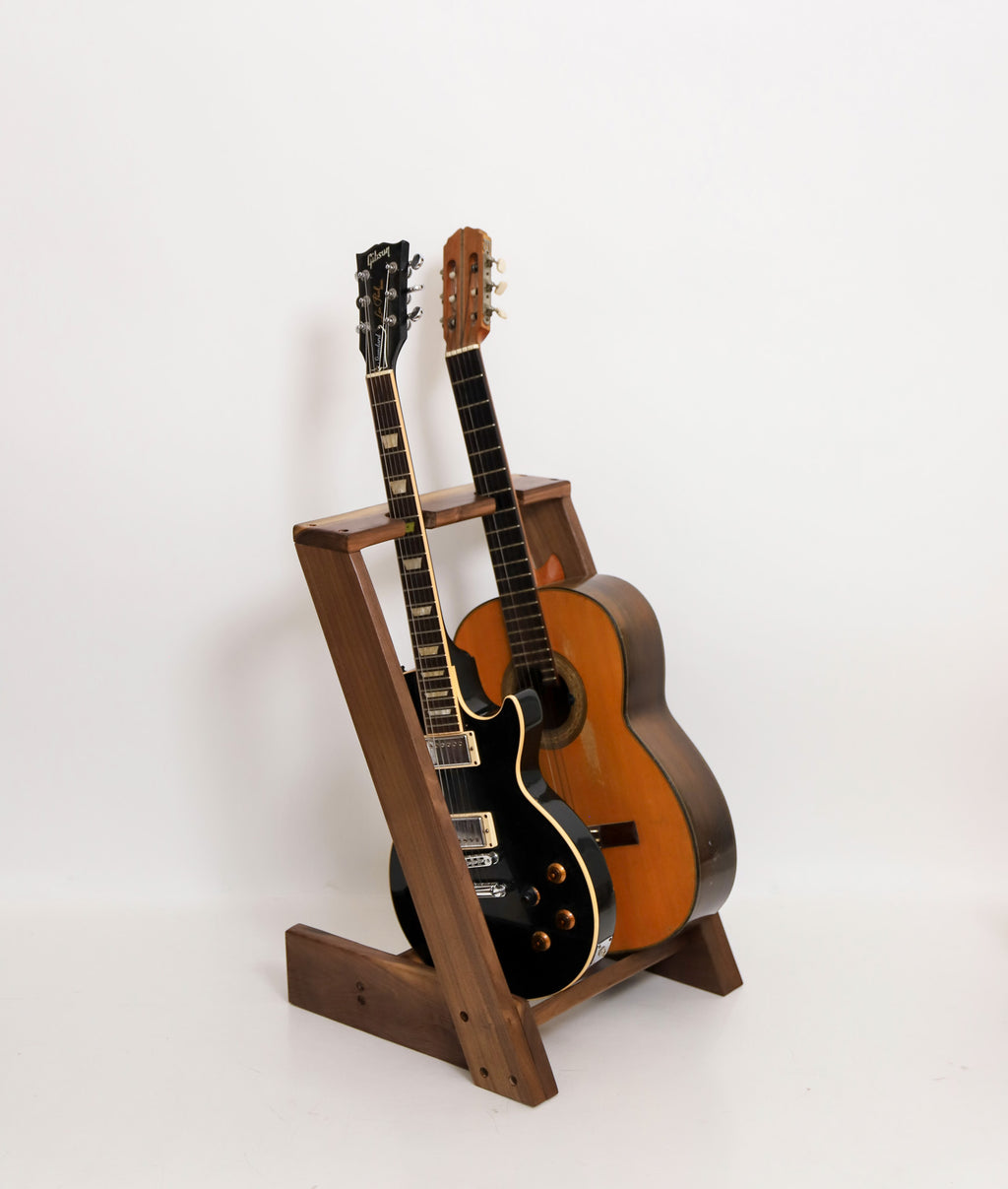 Soporte - 2 Guitarras - Nogal Macizo